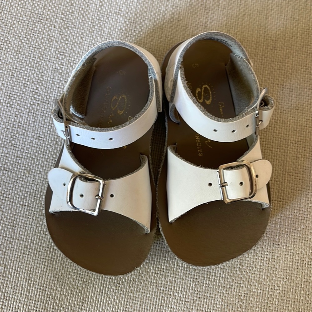 White toddler sandals